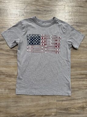 Crewcuts Boys' Gray American Flag Graphic Tee
